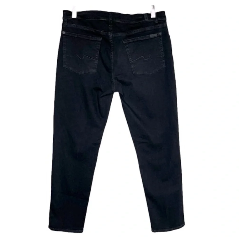 7 For All Mankind Josefina Boyfriend Jeans | Size 34 | Black Mid-Rise Button Fly